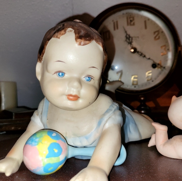 TWIN PIANO BABIES with Kewpie doll, rattle, bottle, and binkie - Picture 4 of 7